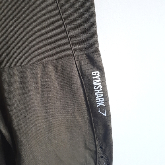 GYMSHARK / S / Womens Energy+ Seamless 7/8 length Hi-Rise Leggings - Khaki Green - Picture 3 of 9